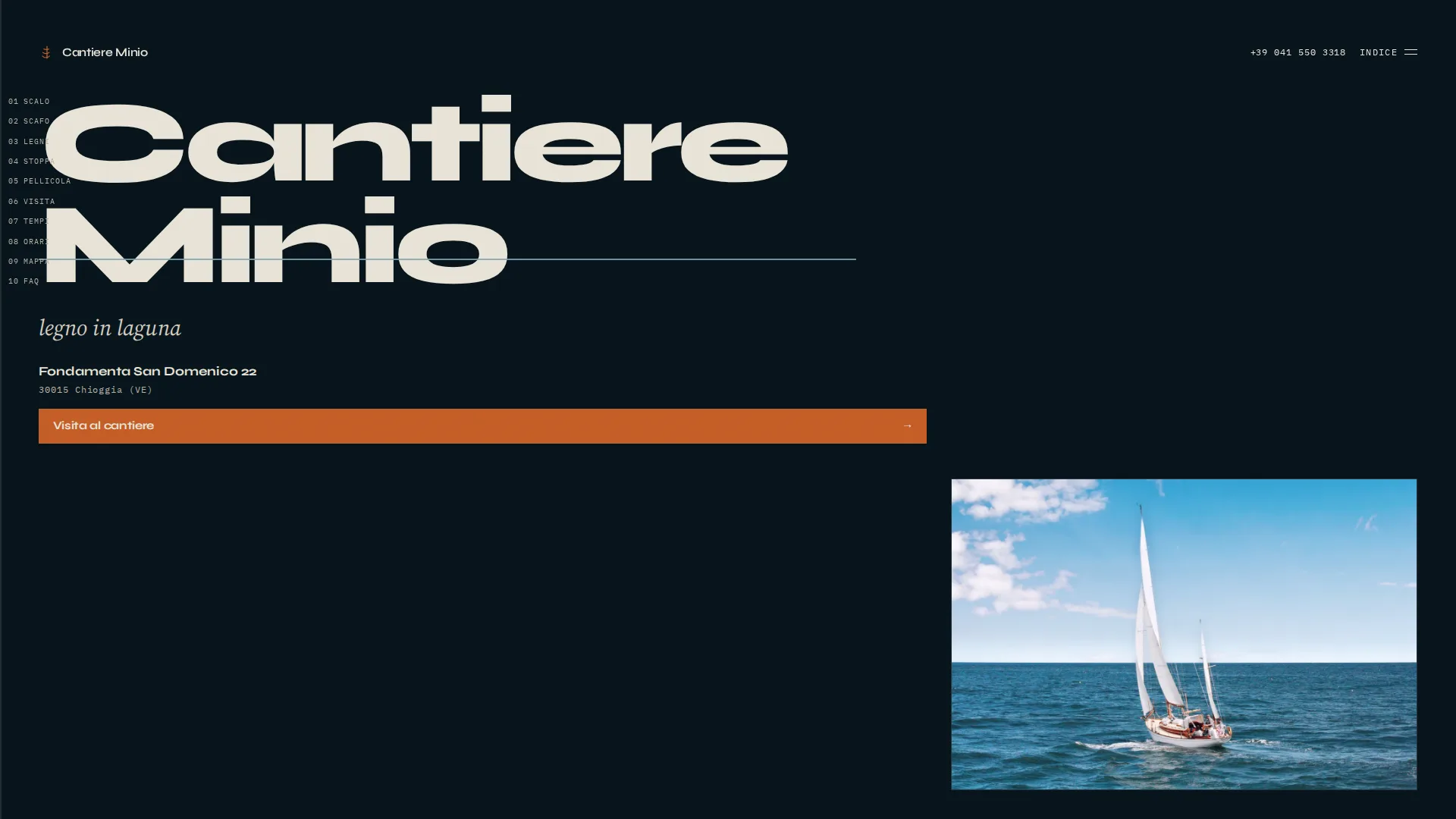 Anteprima della home del sito demo Cantiere Minio