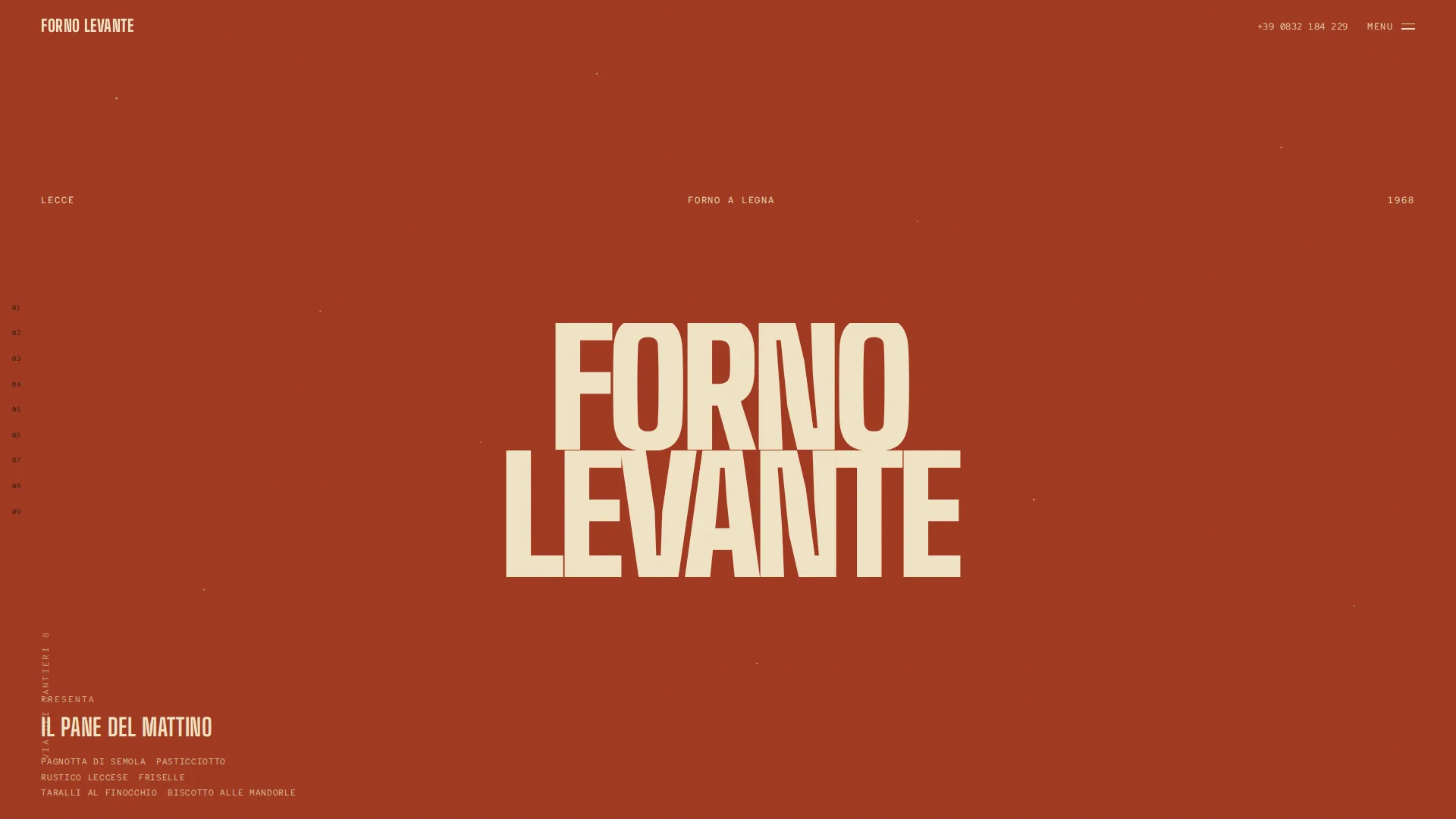 Anteprima della home del sito demo Forno Levante