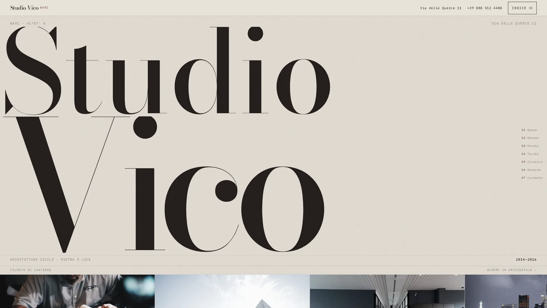 Anteprima della home del sito demo Studio Vico